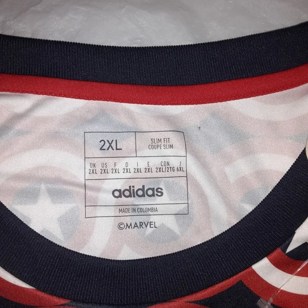 Adidas 2XL Nashville FC Slim Fit Pre-Match Adidas/Marvel Jersey  NWT